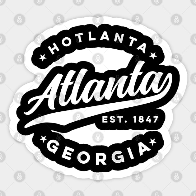 Hotlanta Atlanta Georgia USA City Vintage Athletic Sticker by DetourShirts